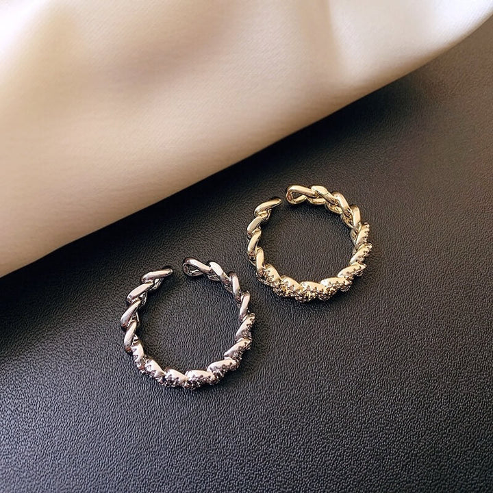 Liora Chain Ring – Adjustable 14K Gold & Sterling Silver