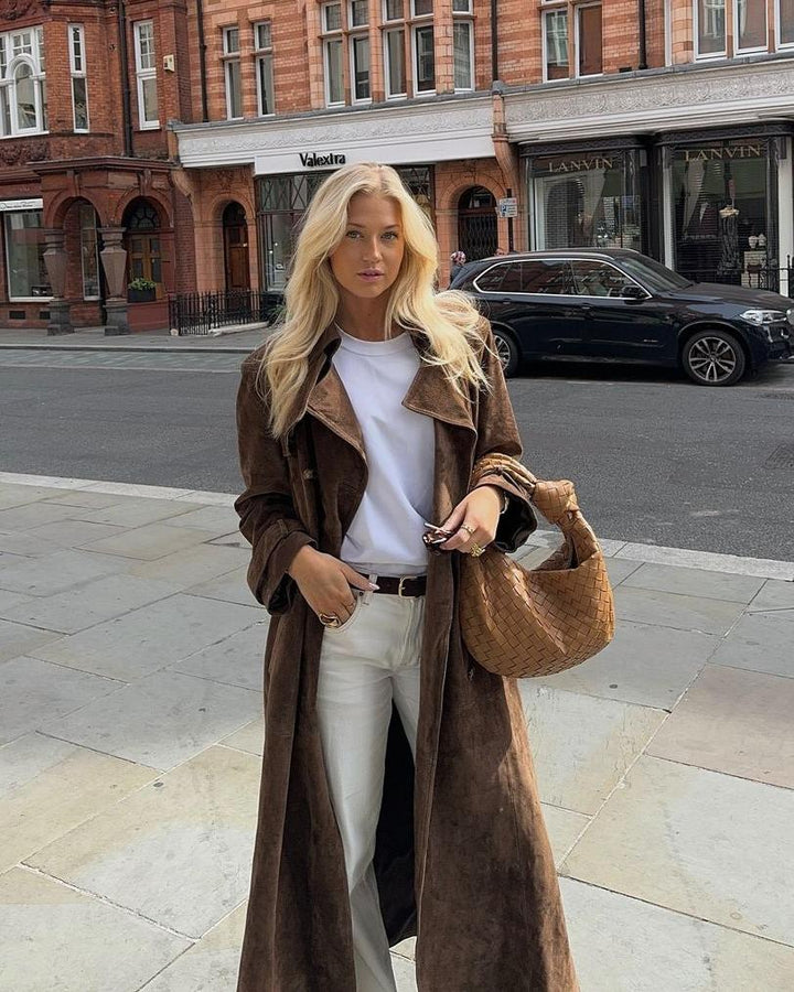 Elena – Trench coat en daim élégant et intemporel