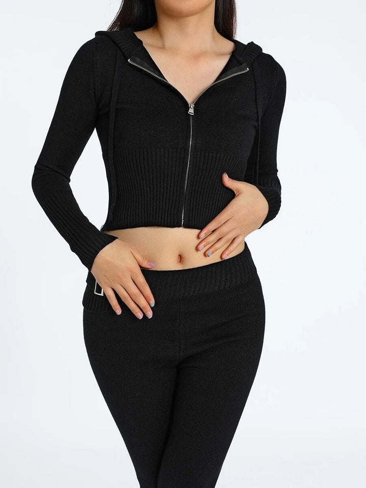 Ribbed Knit Lounge Set - Siopie