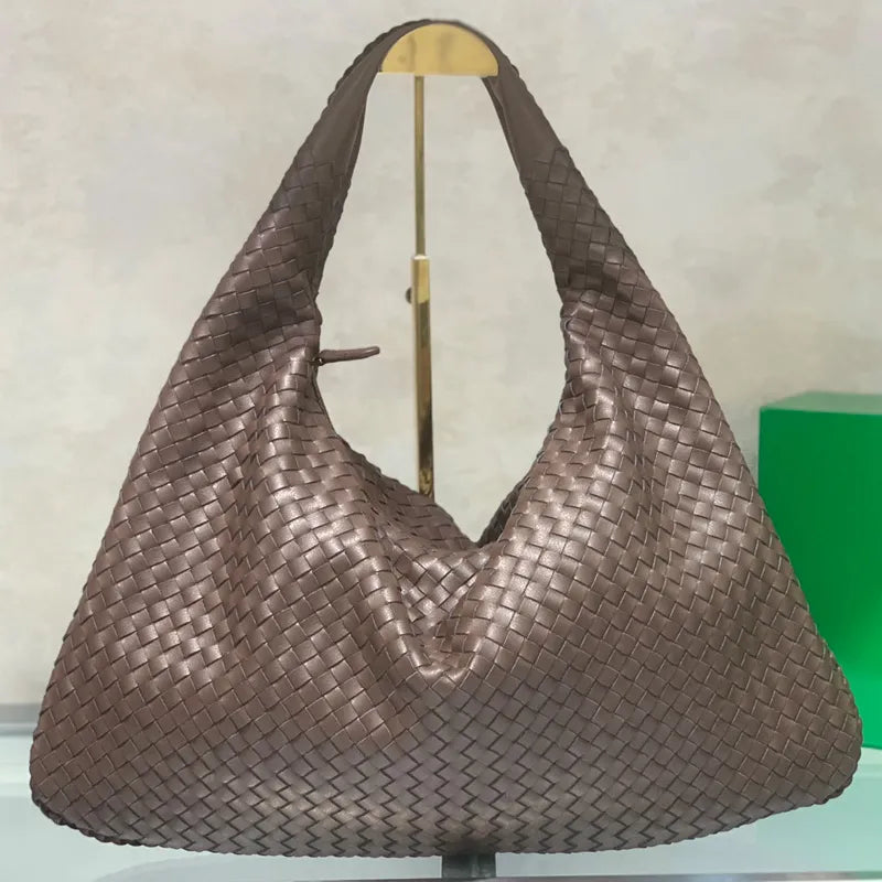 Sac épaule cuir tressé – Cabas vachette haut de gamme avec fermeture éclair