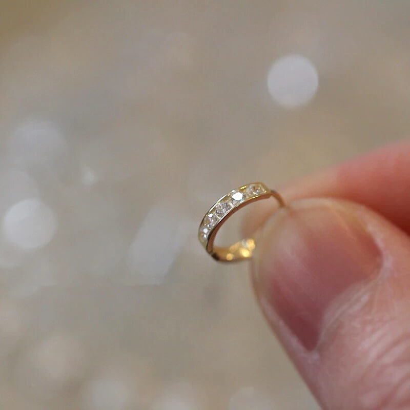 Seren Minimalist Sterling Silver Pave Hoop Earrings Elegant