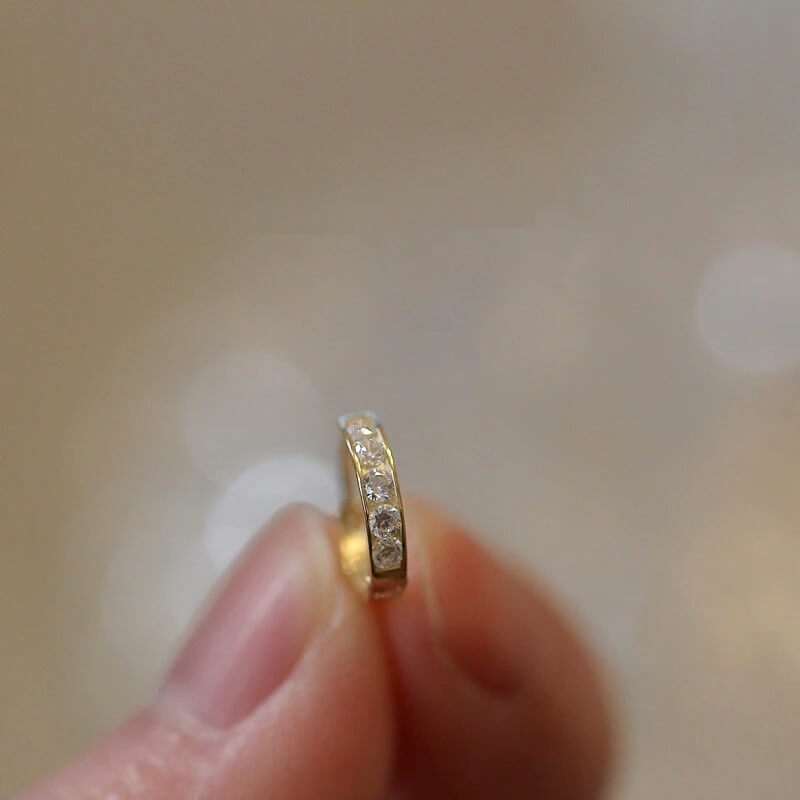 Seren Minimalist Sterling Silver Pave Hoop Earrings Elegant