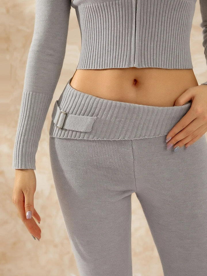 Ribbed Knit Lounge Set - Siopie