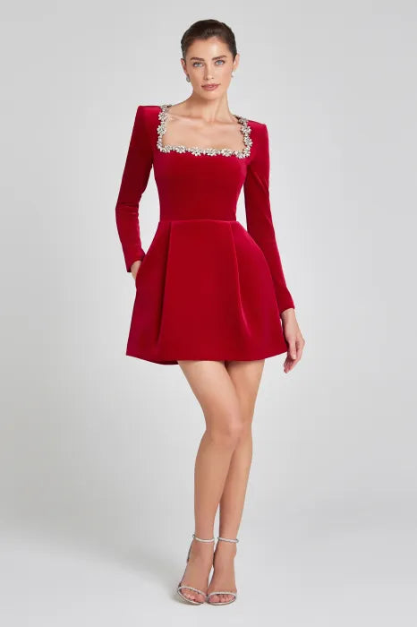 Robe mini velours femme – Élégante et chic