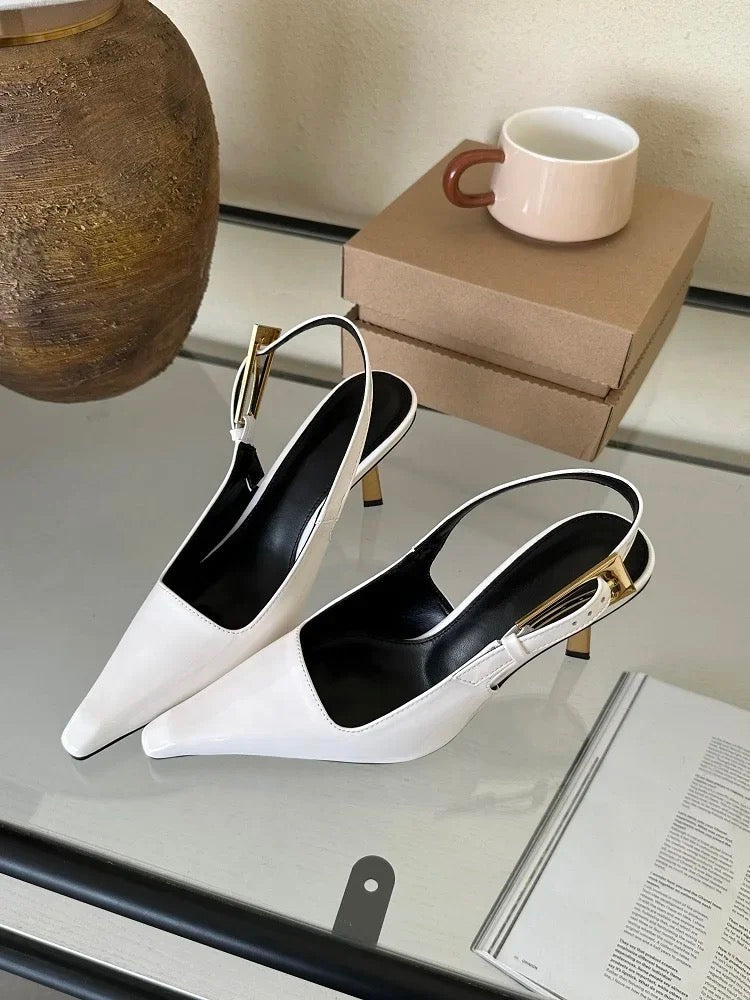 Anya Chic Padded Slingback Heels: Comfortable, Elegant, Versatile for All-Day Wear