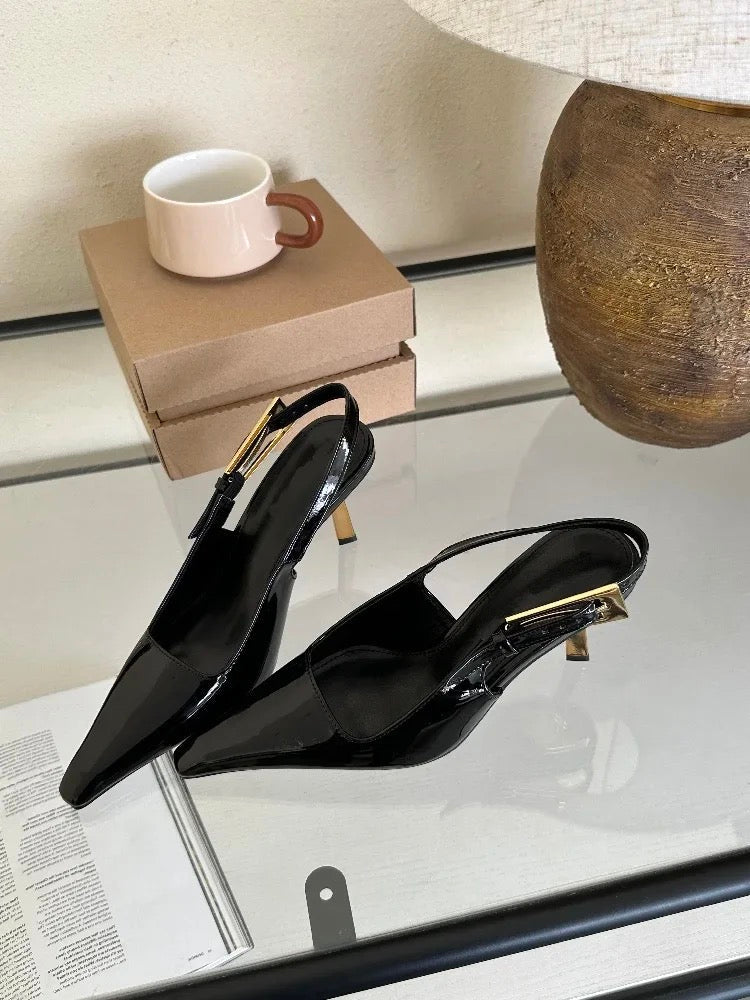 Anya Chic Padded Slingback Heels: Comfortable, Elegant, Versatile for All-Day Wear