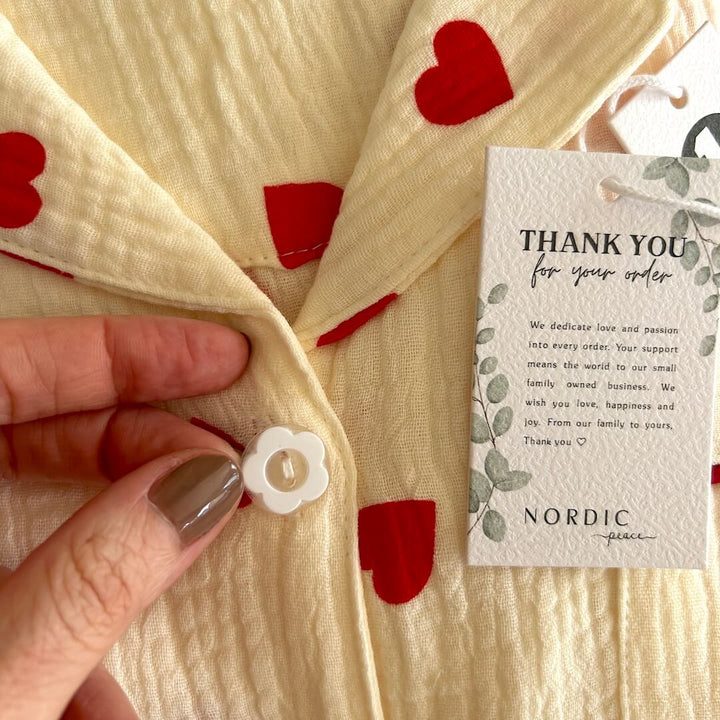 Liora Heart-Print Women's Loungewear Set – Soft Cotton Comfort