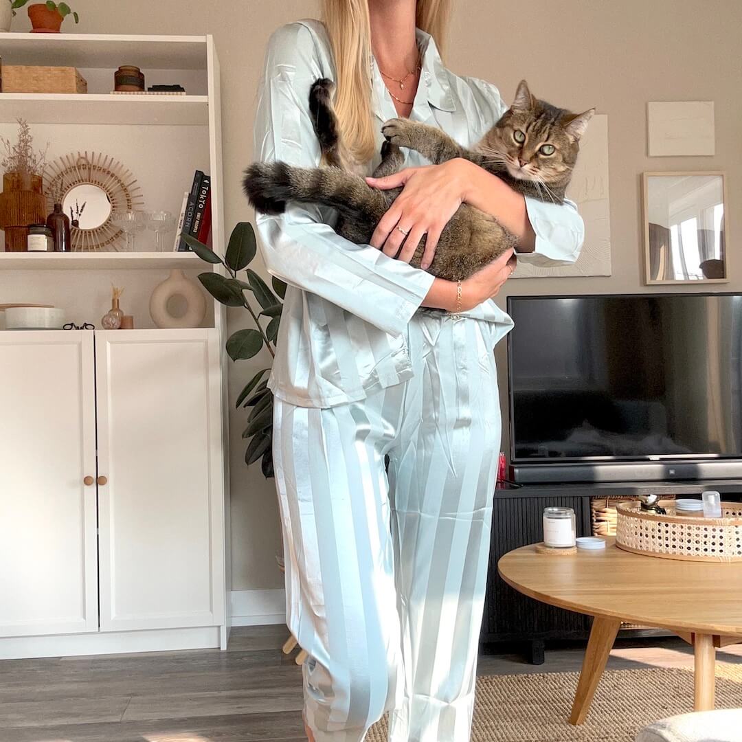 Liora Satin Two-Piece Pajama Set Elegant for Women