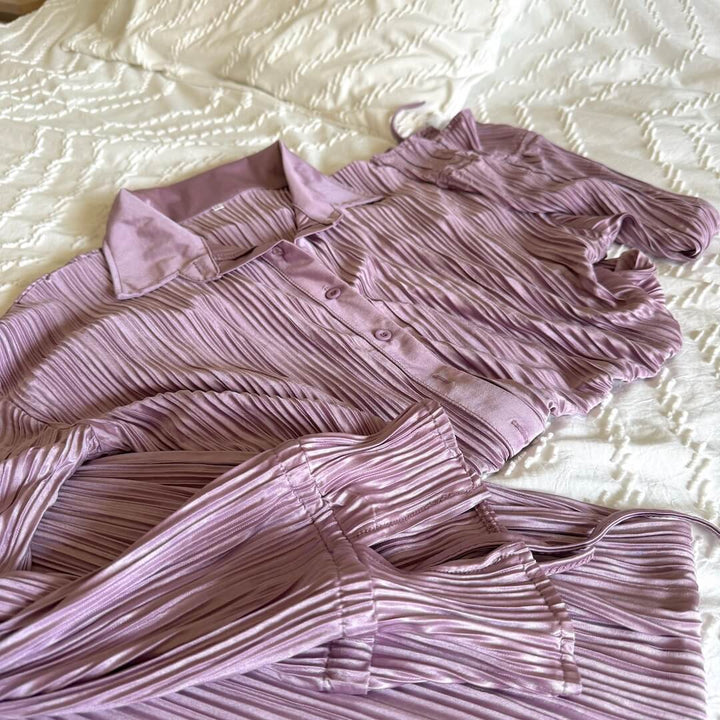 Aurelia Lightweight Pleated Summer Matching Set for Women