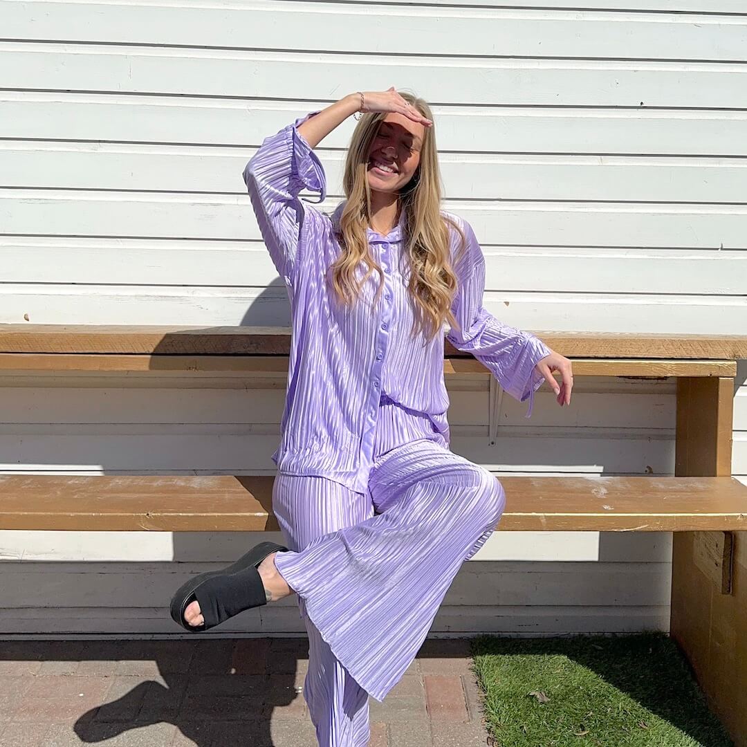 Aurelia Lightweight Pleated Summer Matching Set for Women