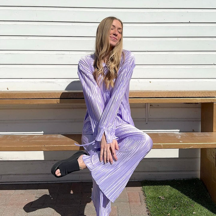 Aurelia Lightweight Pleated Summer Matching Set for Women