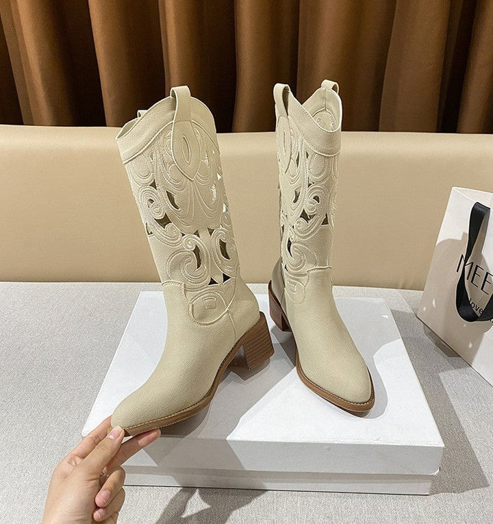 Amara Embroidered Cowboy Boots with Handcrafted Elegant Detailing