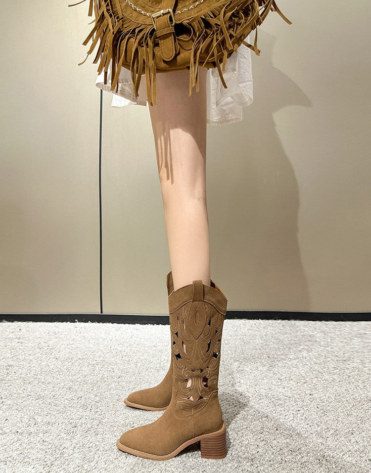 Amara Embroidered Cowboy Boots with Handcrafted Elegant Detailing