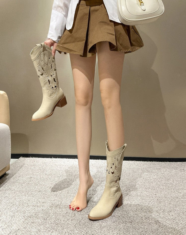 Amara Embroidered Cowboy Boots with Handcrafted Elegant Detailing