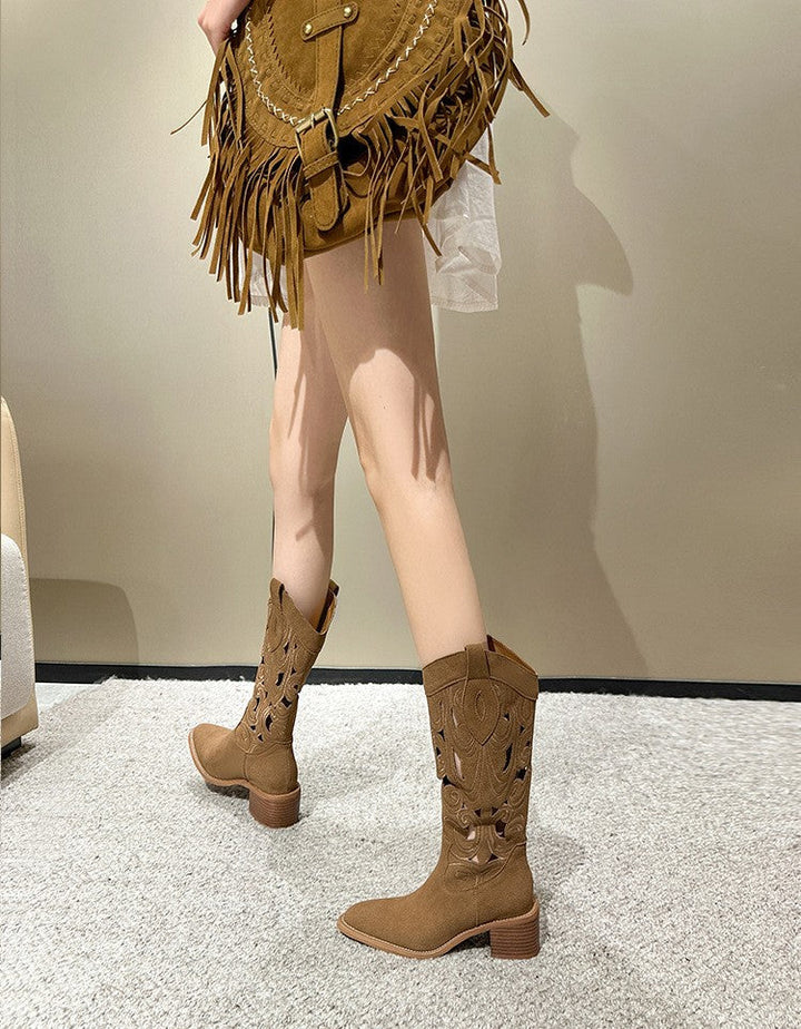 Amara Embroidered Cowboy Boots with Handcrafted Elegant Detailing