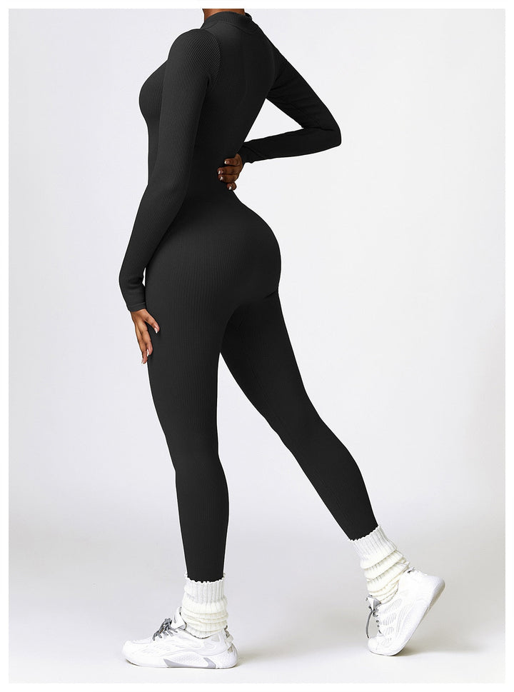 Zip Up Jumpsuit Long Sleeve - Siopie