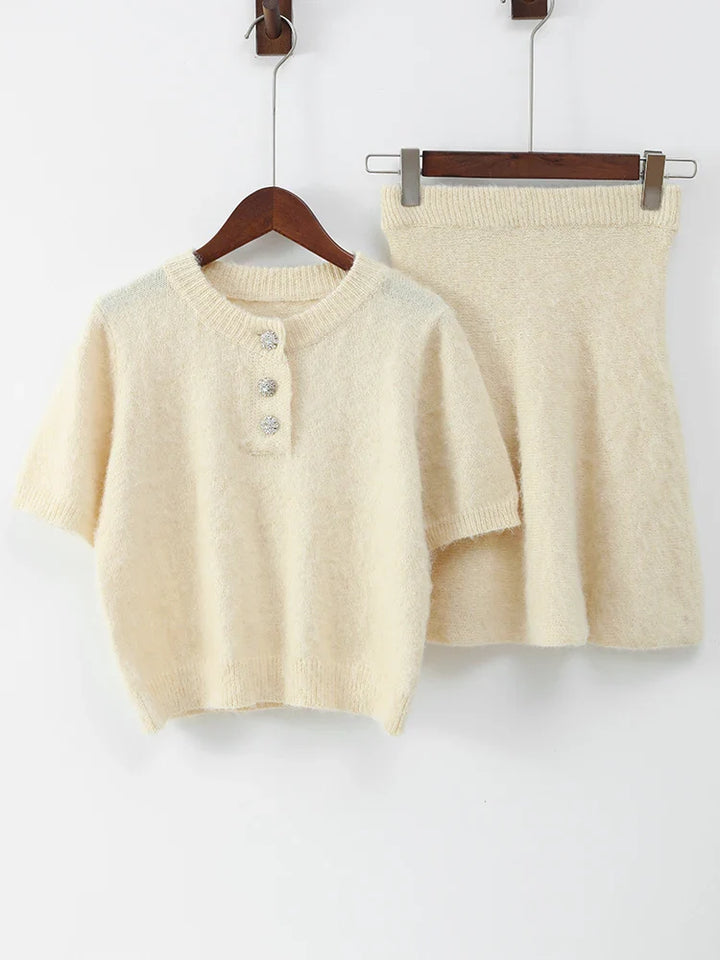 Chana – Ensemble chic haut + jupe assortie