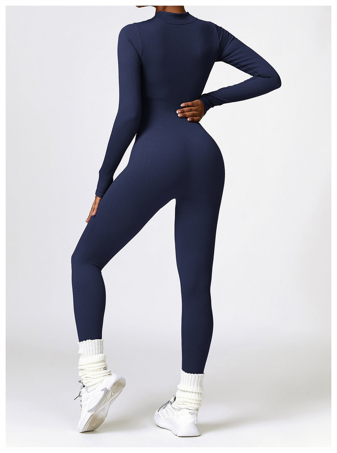 Zip Up Jumpsuit Long Sleeve - Siopie