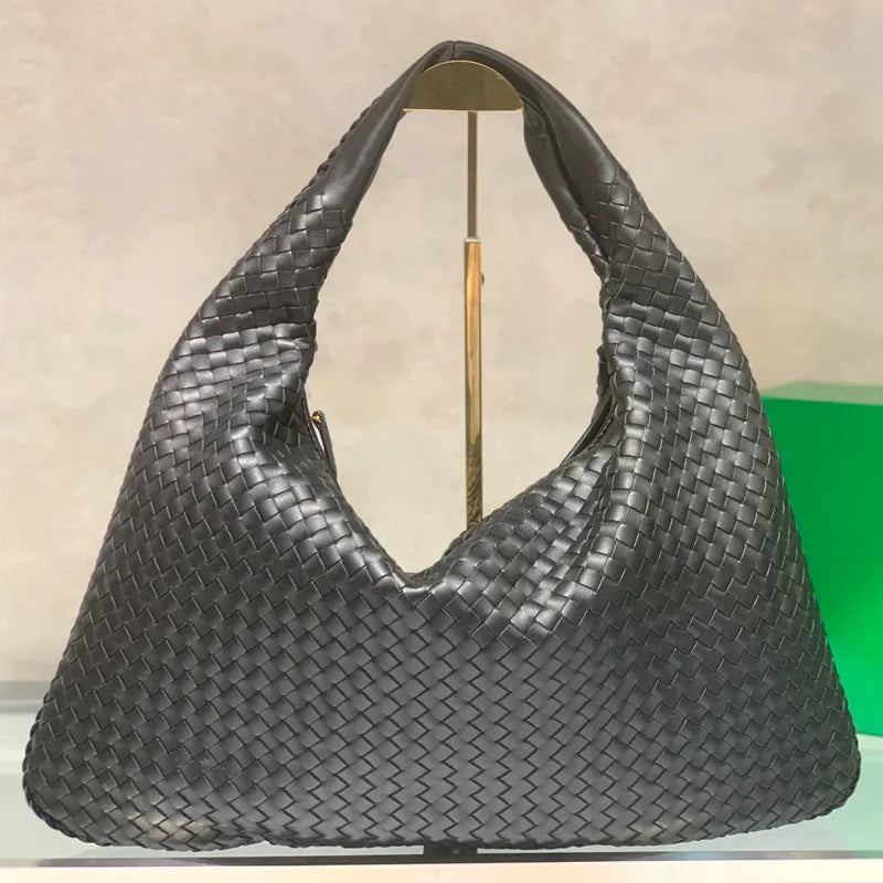 Sac épaule cuir tressé – Cabas vachette haut de gamme avec fermeture éclair