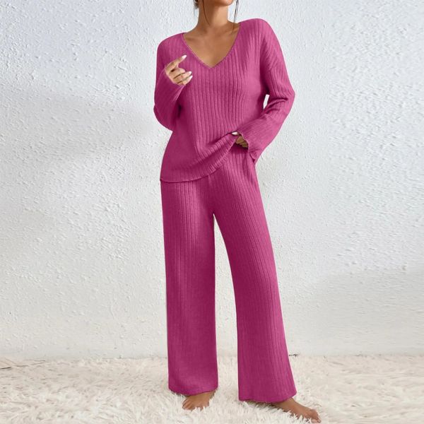 Ensemble confort côtelé femme – haut et pantalon