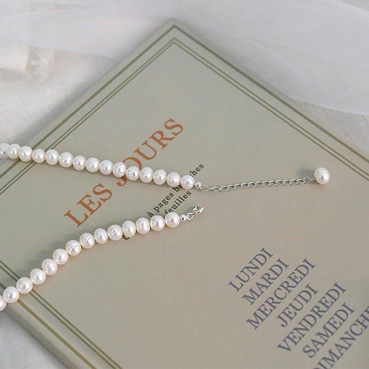 Liora Freshwater Pearl Choker Necklace – Classic Timeless Elegance