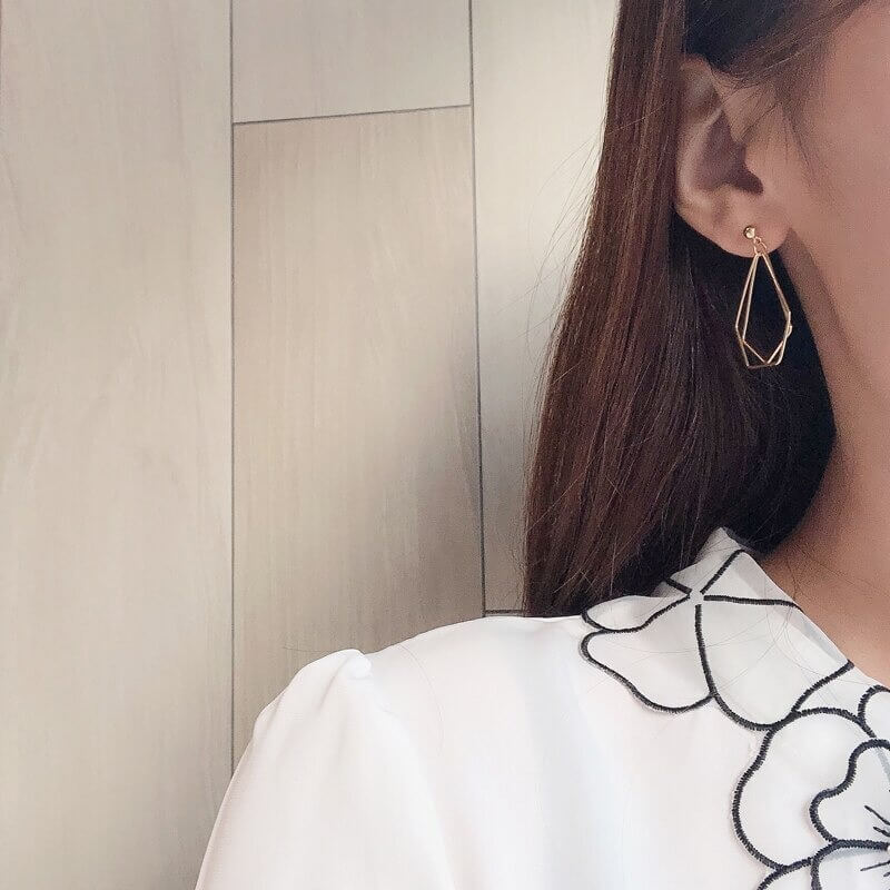 Geometric Gold Plated Minimalist Earrings – Elegant Chic Design