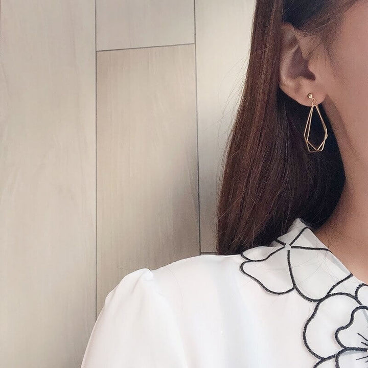 Geometric Gold Plated Minimalist Earrings – Elegant Chic Design