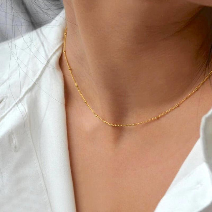 Aurelia Elegant Gold-Plated Stainless Steel Satellite Chain Necklace