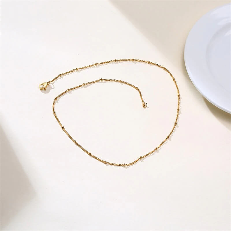 Aurelia Elegant Gold-Plated Stainless Steel Satellite Chain Necklace