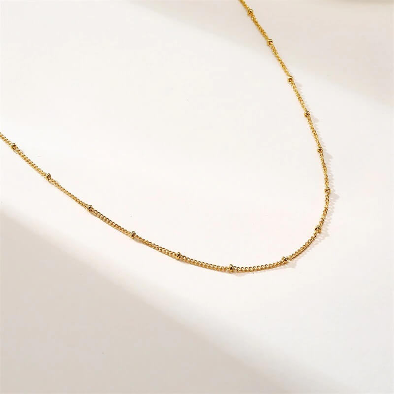 Aurelia Elegant Gold-Plated Stainless Steel Satellite Chain Necklace