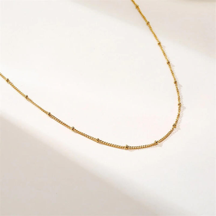 Aurelia Elegant Gold-Plated Stainless Steel Satellite Chain Necklace
