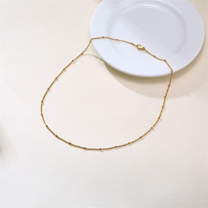Aurelia Elegant Gold-Plated Stainless Steel Satellite Chain Necklace
