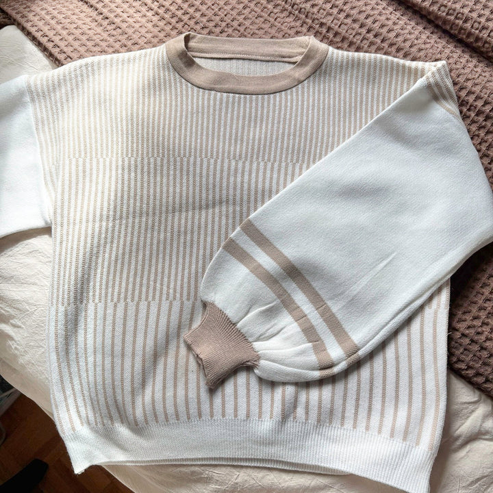 Liora Striped Knit Loungewear Set – Soft Stretch, Cozy Fit