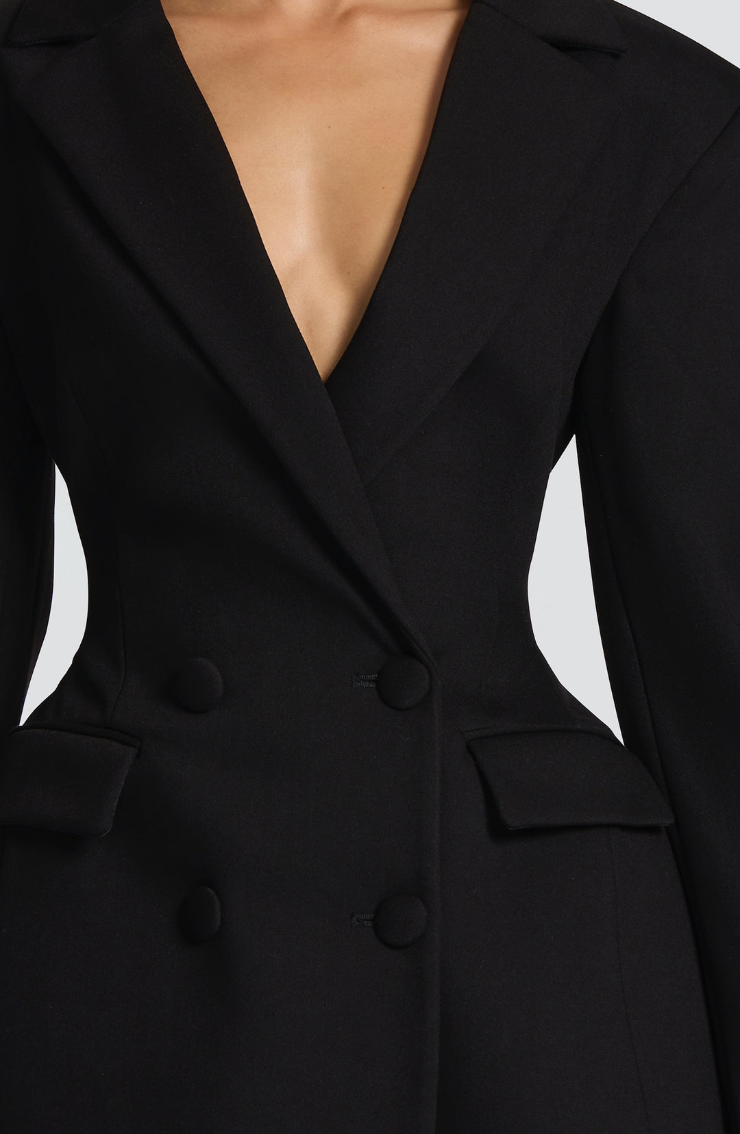 Robe blazer courte femme double boutonnage taille cintrée élégante