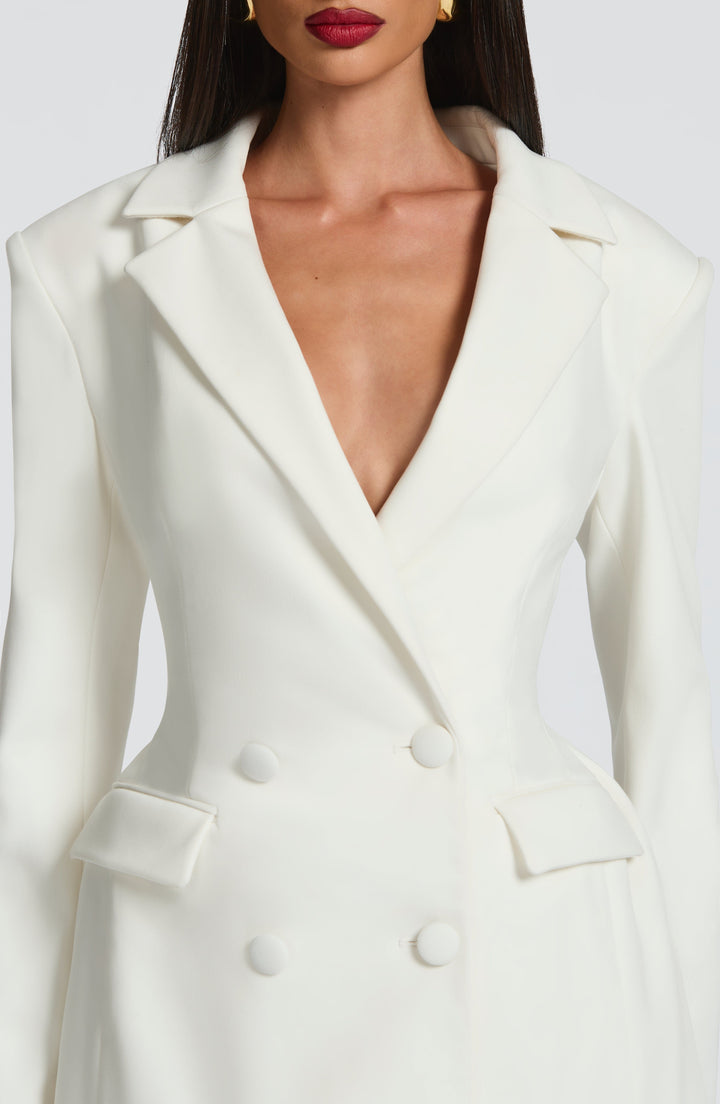 Robe blazer courte femme double boutonnage taille cintrée élégante