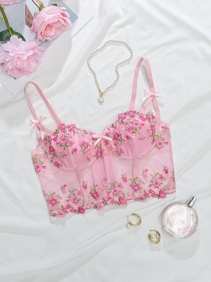 Aurelle Sheer Mesh Adjustable Bralette for Everyday Elegance