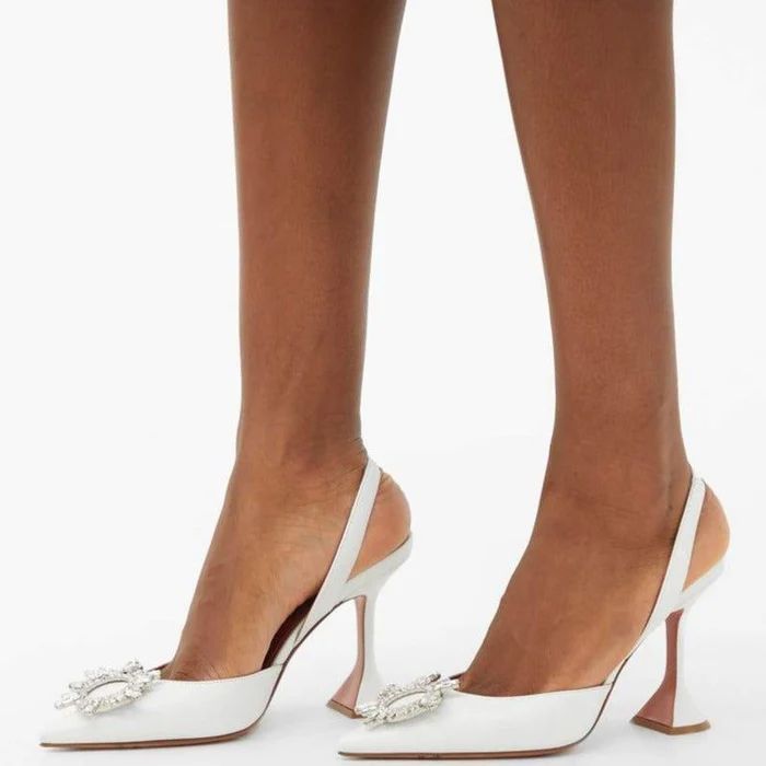 Elegant Crystal Pointed Toe Heeled Pumps with Cushioned Comfort