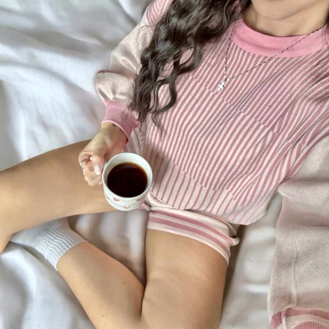 Liora Striped Knit Loungewear Set – Soft Stretch, Cozy Fit