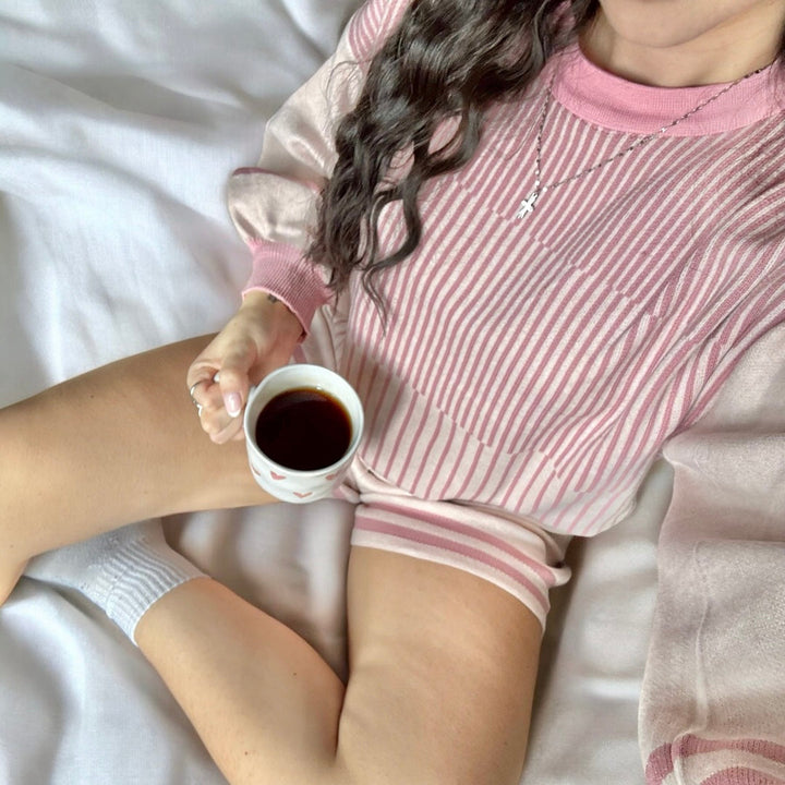 Liora Striped Knit Loungewear Set – Soft Stretch, Cozy Fit