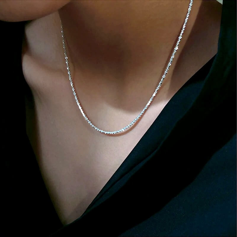 Liora Sterling Silver Sparkling Necklace – Elegant 45cm Length