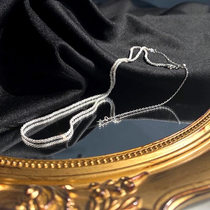 Liora Sterling Silver Sparkling Necklace – Elegant 45cm Length