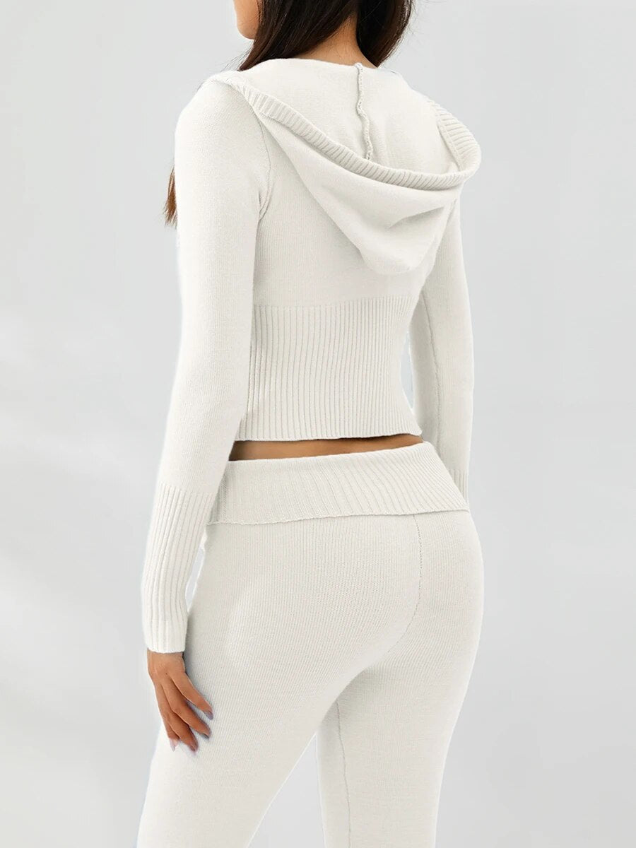 Ribbed Knit Lounge Set - Siopie