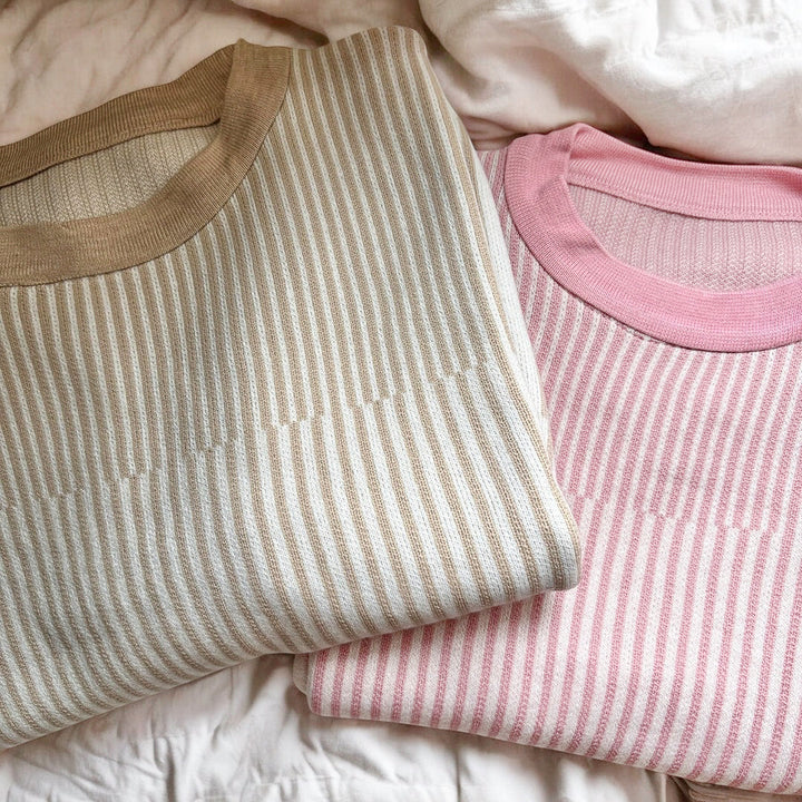 Liora Striped Knit Loungewear Set – Soft Stretch, Cozy Fit